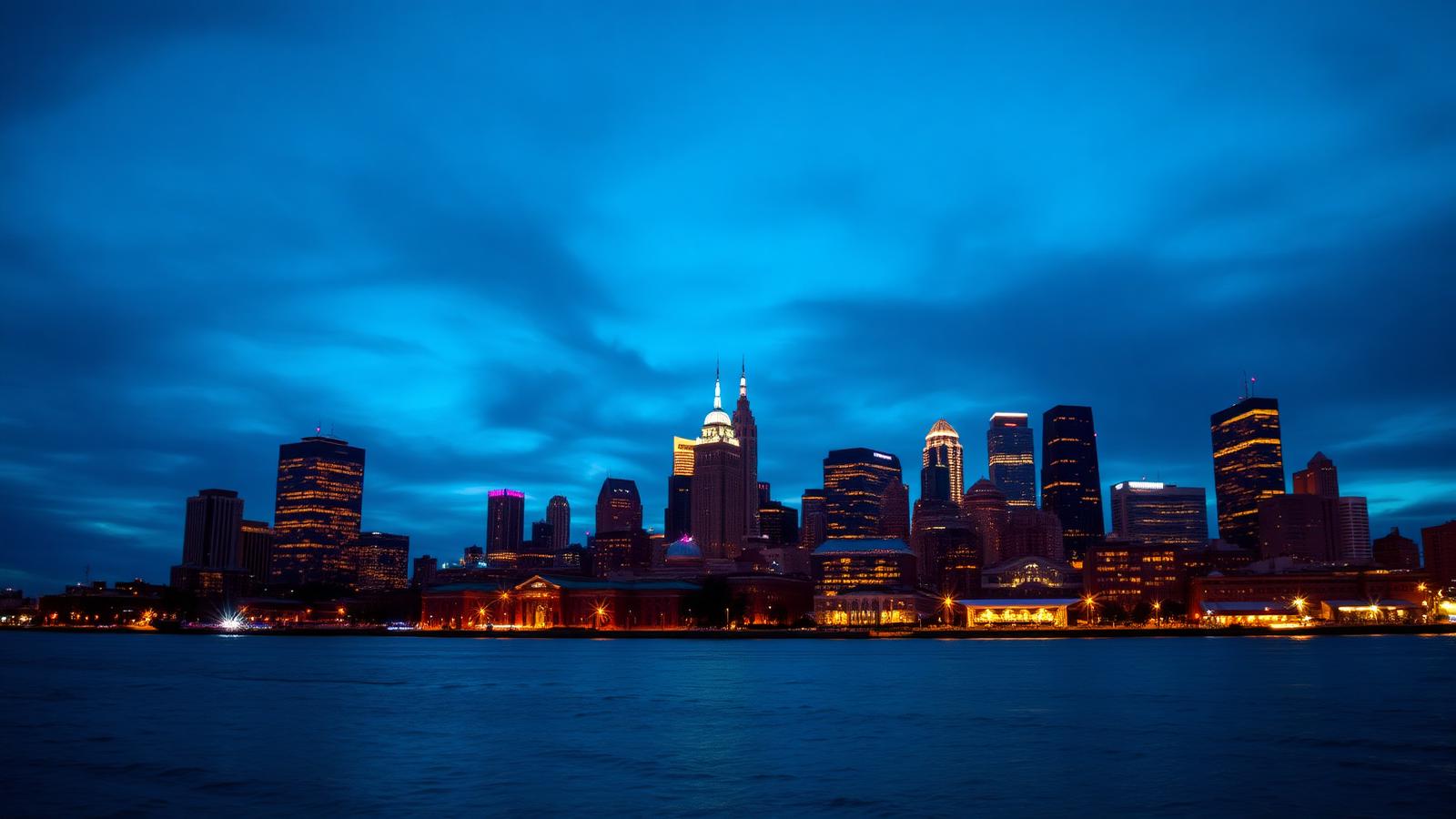 Milwaukee skyline at dusk